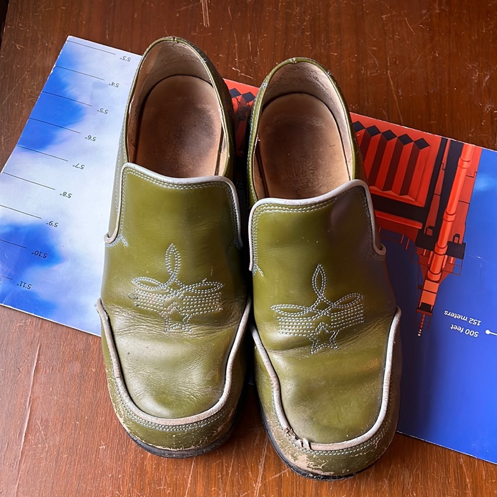 Fluevog- Rodeo Watson circa 2003 - green loafers